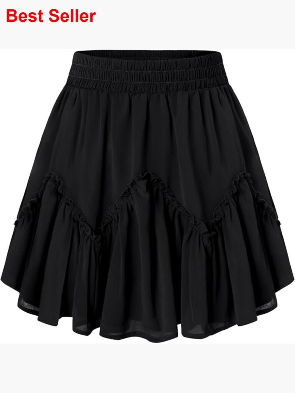 Polyester Viscose Mini Skirt with Pockets Pleated Skater Style
